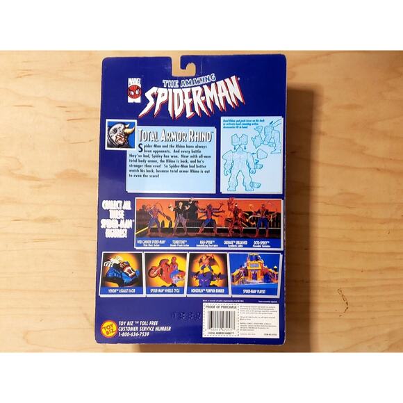 🗨🕸 Marvel The Amazing Spider-Man TOTAL ARMOR RHINO Vintage Toy Biz 1996 🕸🗨 - Picture 2 of 2